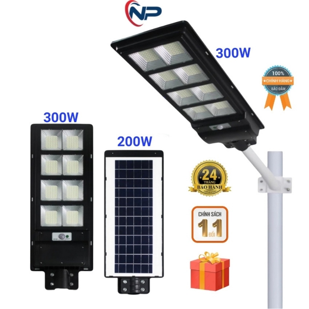 [Quà 25K]Đèn Năng Lượng Mặt Trời,Đèn Led trang tri Liền Thể Đơn 200W,300W SHOPNHATPHONG,Cảm Biến Chuyển Động,BH 2 năm